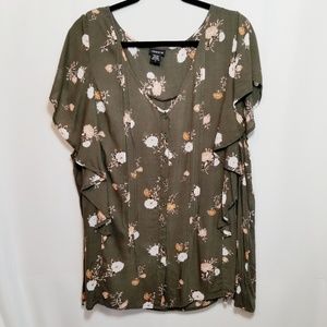 Torrid Textured Floral Top Plus Sz 3